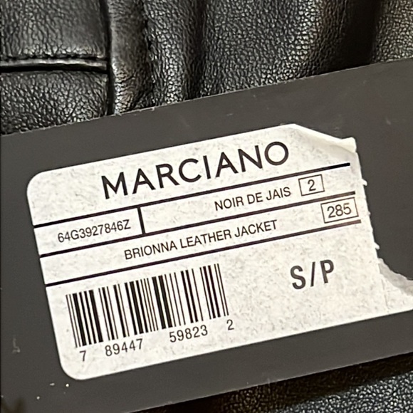 BNWT Marciano black leather bomber size small - Picture 4 of 8